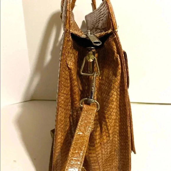 Handmade unisex  snakeskin leather briefcase - Picture 4 of 11